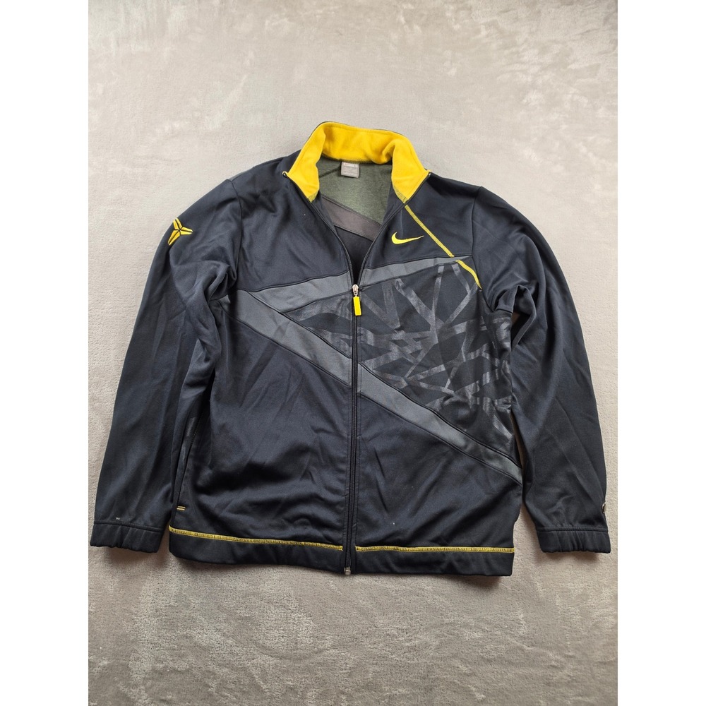 Vintage Nike Kobe Bryant Mamba Track Jacket Mens L Black Yellow Full Zip Y2K